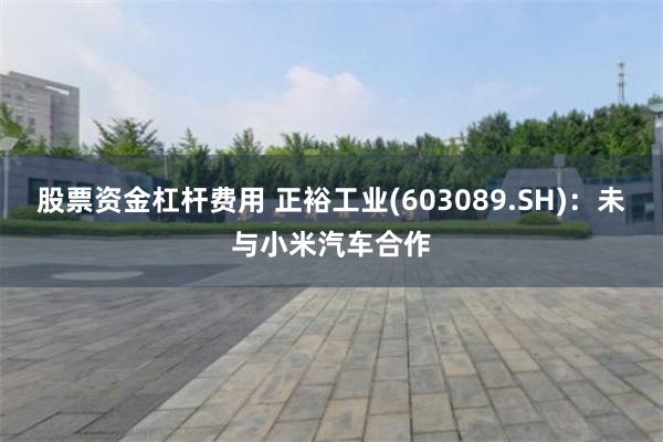 股票资金杠杆费用 正裕工业(603089.SH)：未与小米汽车合作