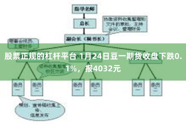 股票正规的杠杆平台 1月24日豆一期货收盘下跌0.1%，报4032元