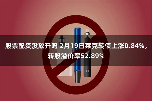 股票配资没放开吗 2月19日莱克转债上涨0.84%，转股溢价率52.89%